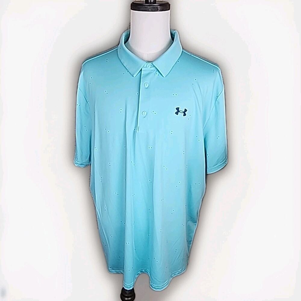Under Armour Men's The Playoff Polo Gof Shirt Teal Size 3XL